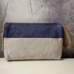 Korissa  BLOCK-A-CLUTCH blue jute clutch
